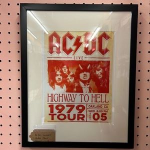 Framed Retro Concert Poster Print NWOT